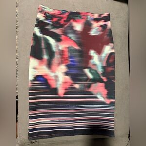 Clover Canyon Multicolor Abstract Scuba Skirt